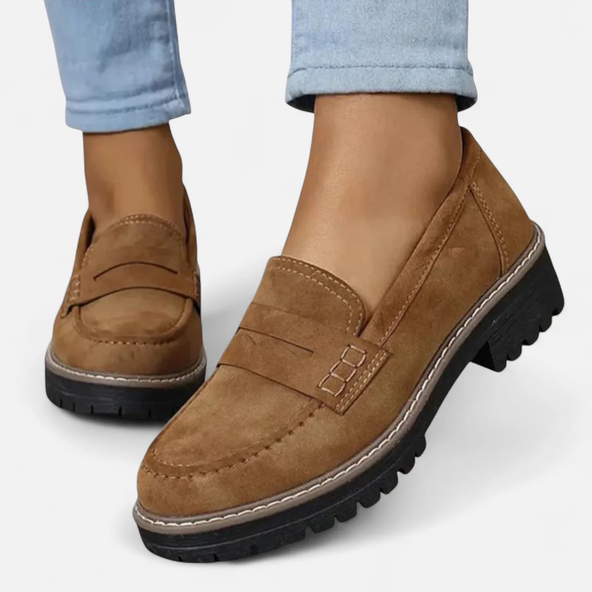 Women's Orthopedic Cushioned Slip-On Platform Penny Loafers
