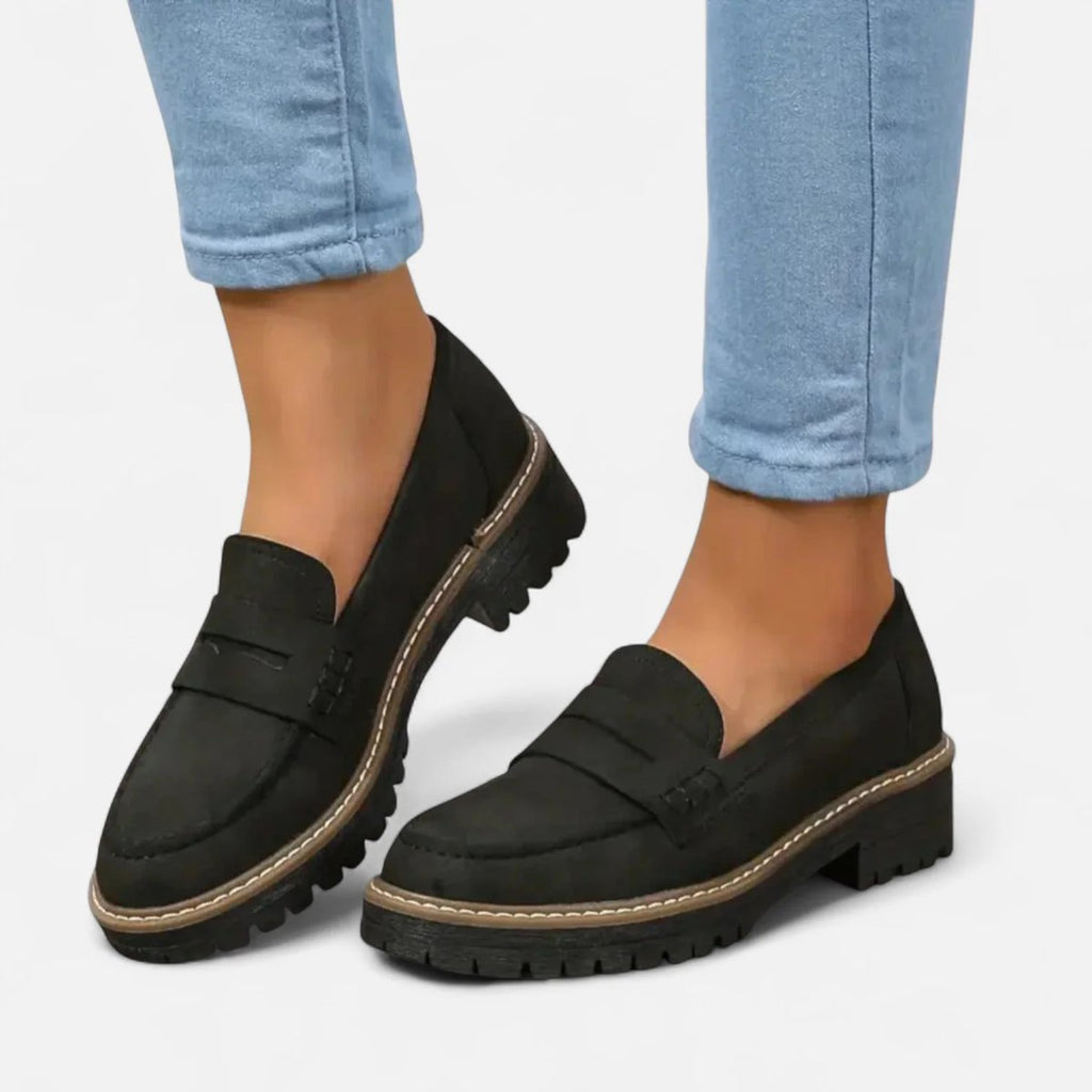 Women's Orthopedic Cushioned Slip-On Platform Penny Loafers