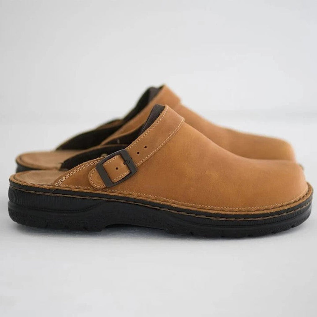 Women's Orthopedic Leather Slip-On Clogs Mules
