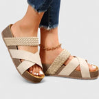 Women's Orthopedic Platform Comfortable Sandals Braided Cross-Strap