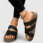 Women's Orthopedic Platform Comfortable Sandals Braided Cross-Strap