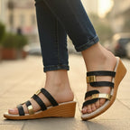 Women's Orthopedic Sandals Slip-On Gold Accent Glitter