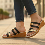 Women's Orthopedic Sandals Slip-On Gold Accent Glitter