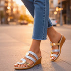 Women's Orthopedic Sandals Slip-On Gold Accent Glitter