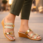 Women's Orthopedic Sandals Slip-On Gold Accent Glitter
