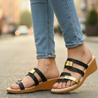 Women's Orthopedic Sandals Slip-On Gold Accent Glitter