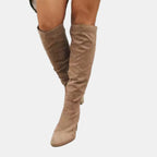 Women's Over-the-Knee Block-Heel Stretch Ankle Boots