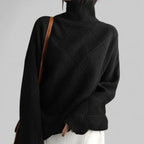 Women's Oversized Argyle Knit Turtlenecks Sweater