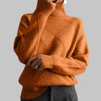 Women's Oversized Argyle Knit Turtlenecks Sweater