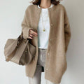 Women's Oversized Button-Front Fuzzy Knit Winter Cardigan
