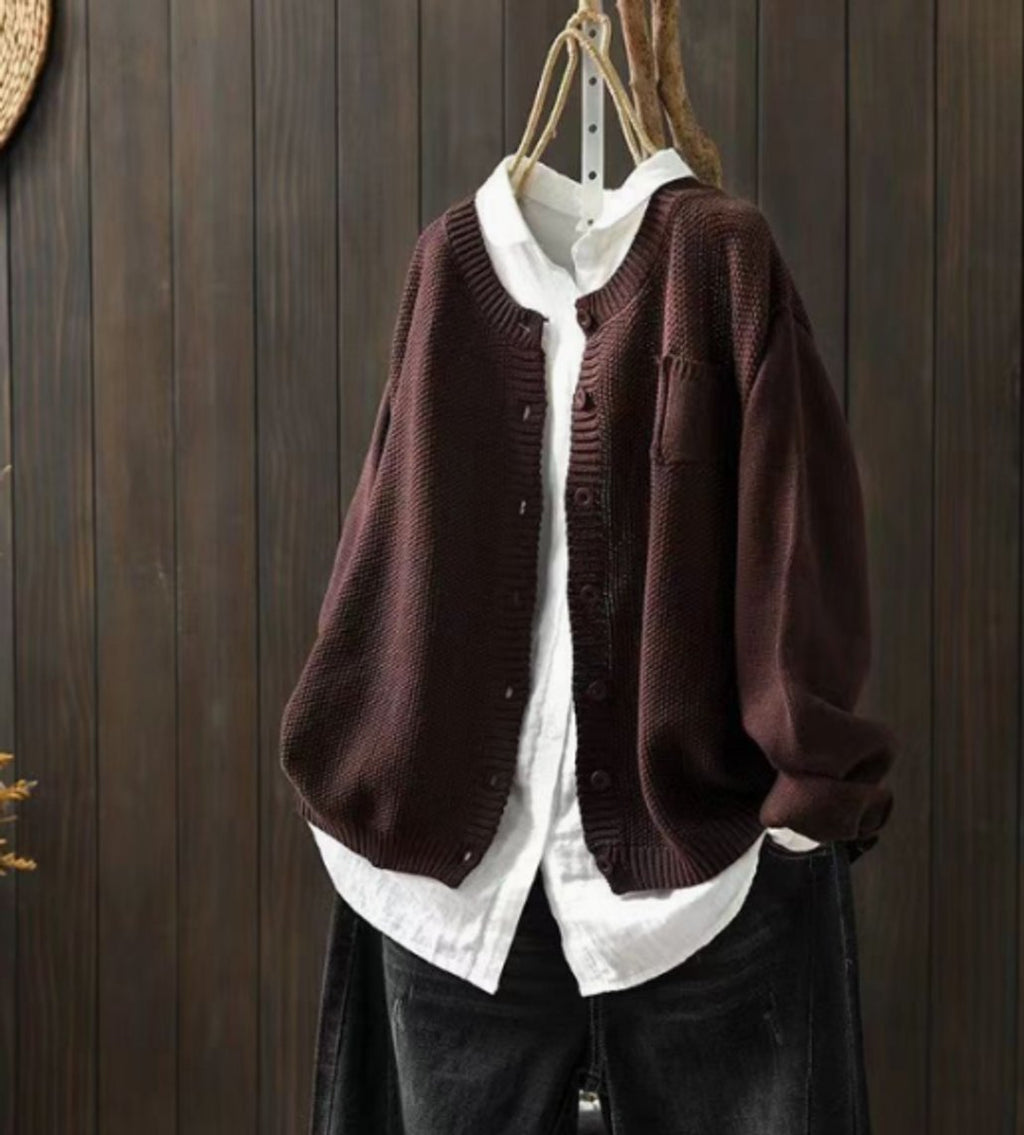 Women's Oversized Button-Front Knit Cardigan Sweater