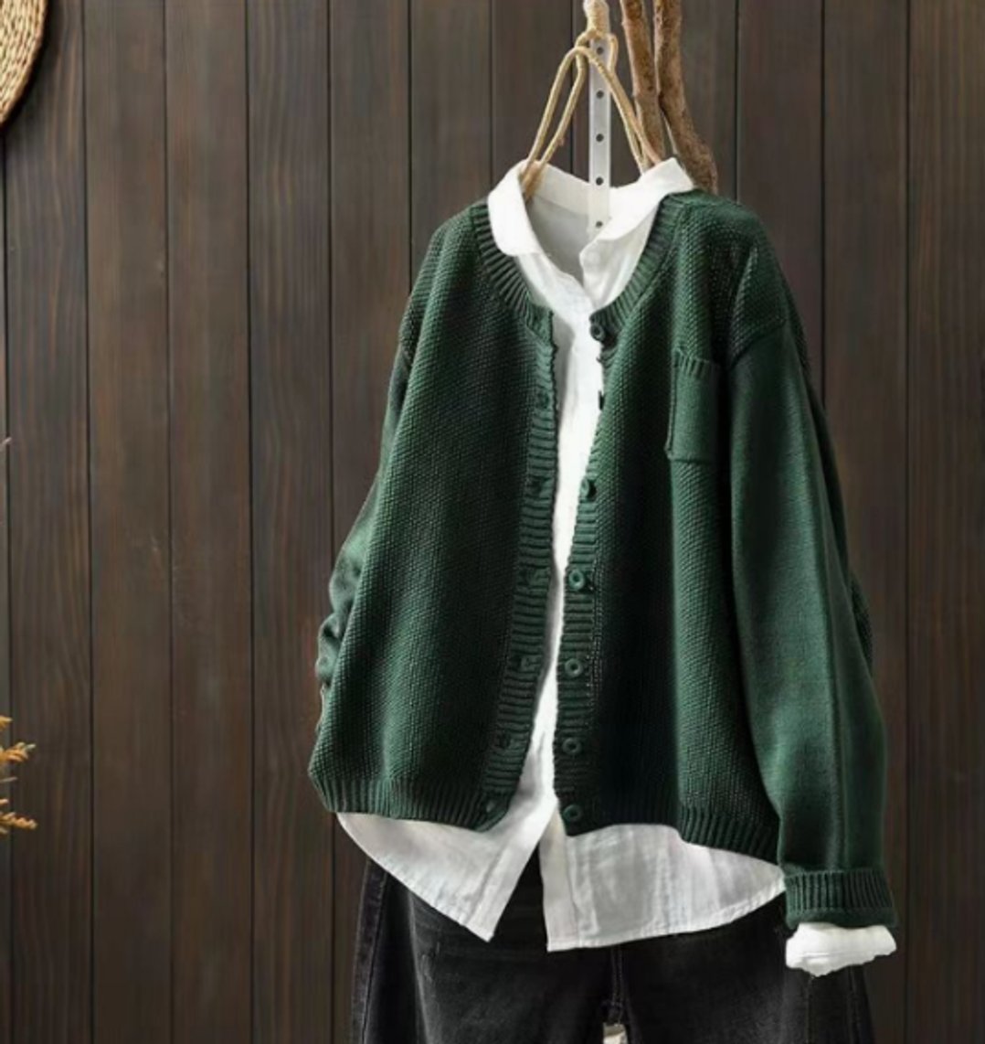 Women's Oversized Button-Front Knit Cardigan Sweater