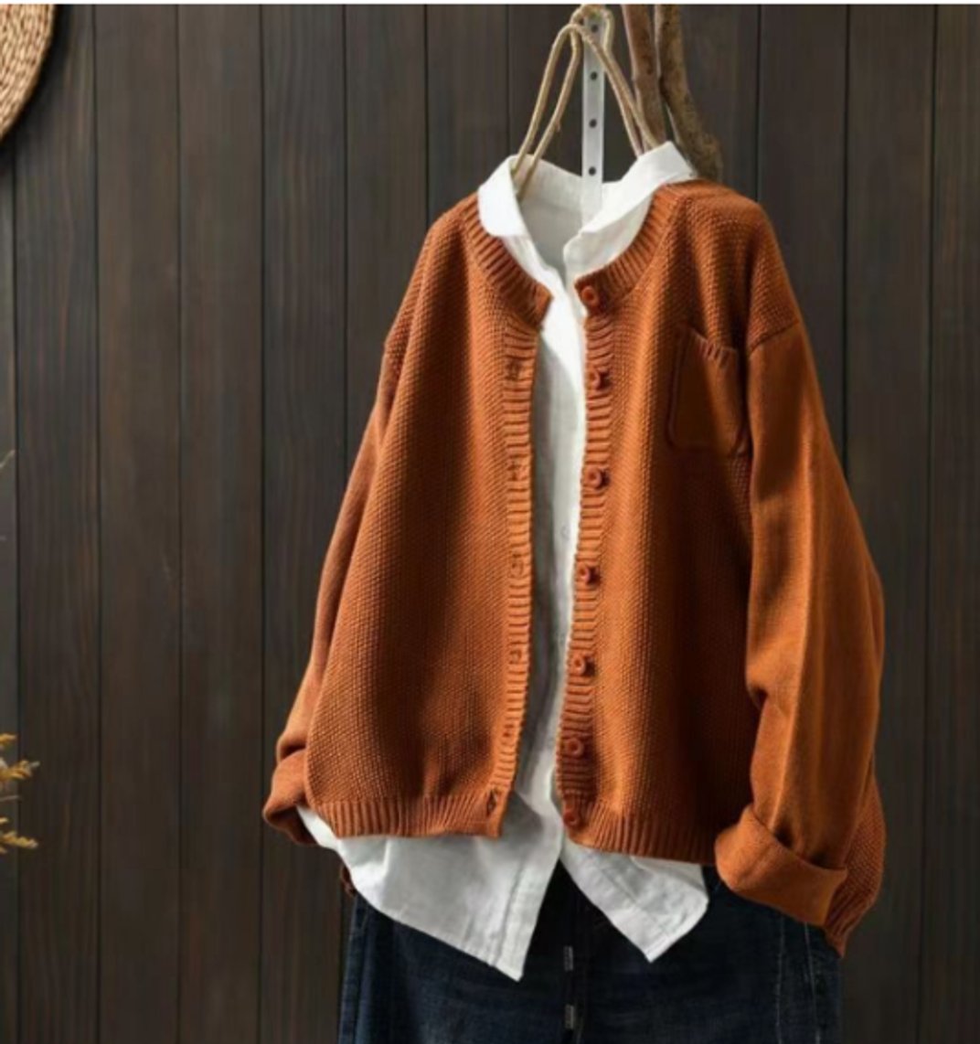 Women's Oversized Button-Front Knit Cardigan Sweater