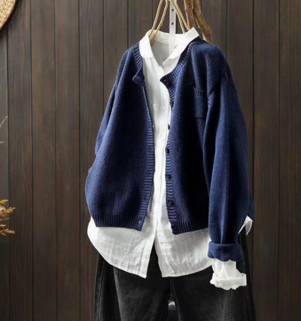 Women's Oversized Button-Front Knit Cardigan Sweater