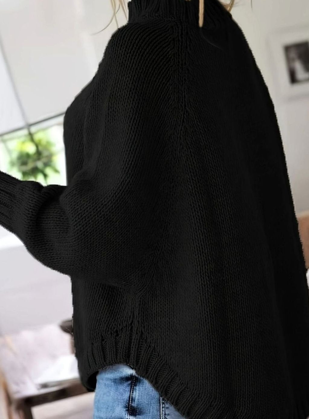 Women's Slouchy Mock-Neck Cable Sweater