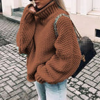 Women's Oversized Chunky Knit Turtleneck Sweater