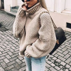 Women's Oversized Chunky Knit Turtleneck Sweater