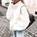 Women's Oversized Chunky Knit Turtleneck Sweater