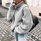 Women's Oversized Chunky Knit Turtleneck Sweater