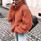 Women's Oversized Chunky Knit Turtleneck Sweater