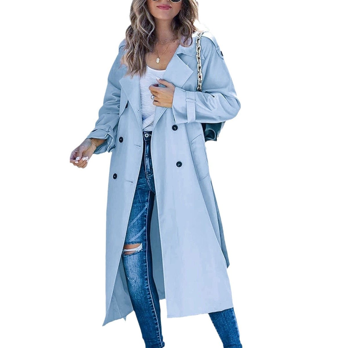 Women's Oversized Belted Longline Trench Coat