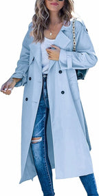 Women's Oversized Belted Longline Trench Coat
