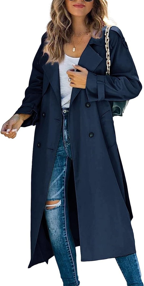 Women's Oversized Belted Longline Trench Coat