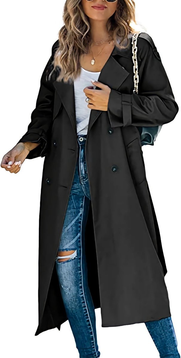 Women's Oversized Belted Longline Trench Coat
