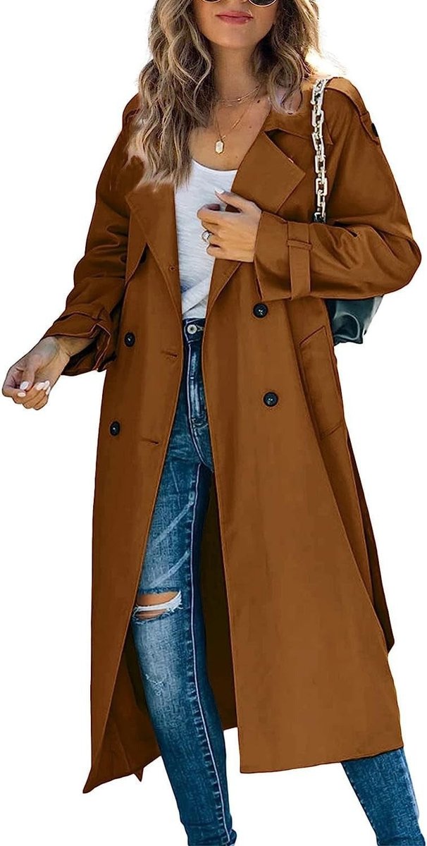 Women's Oversized Belted Longline Trench Coat