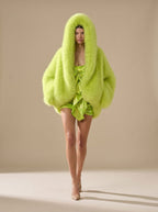 Women's Oversized Hooded Faux Fur Long Sleeve Winter Coat