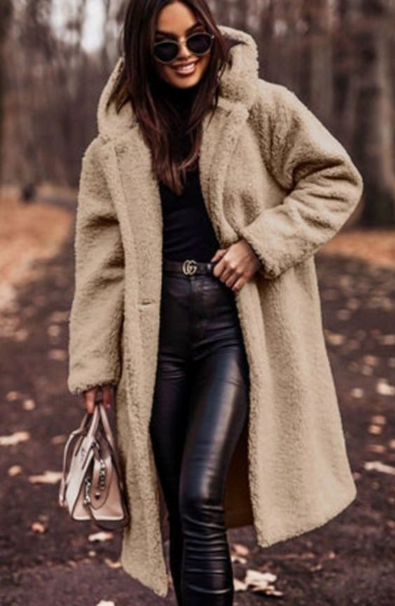 Women's Oversized Hooded Faux Fur Long Winter Coat