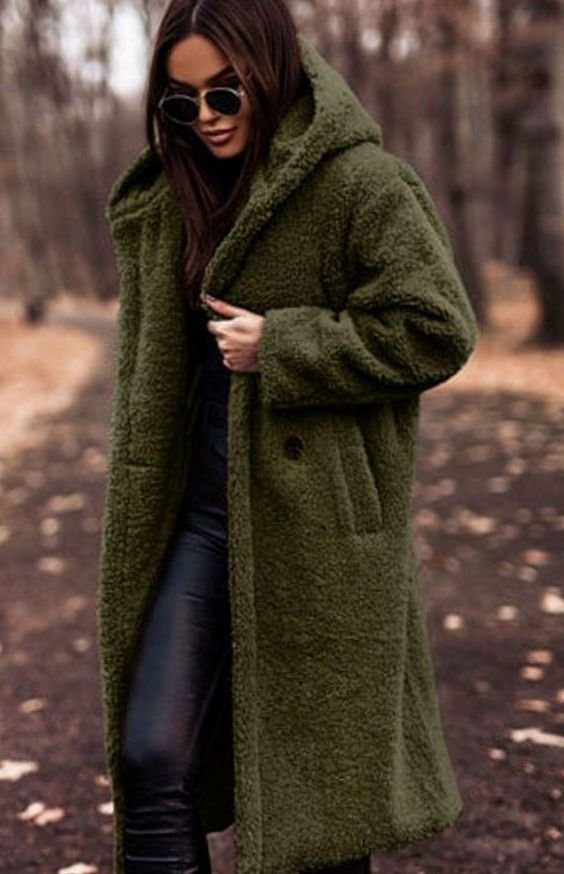 Women's Oversized Hooded Faux Fur Long Winter Coat