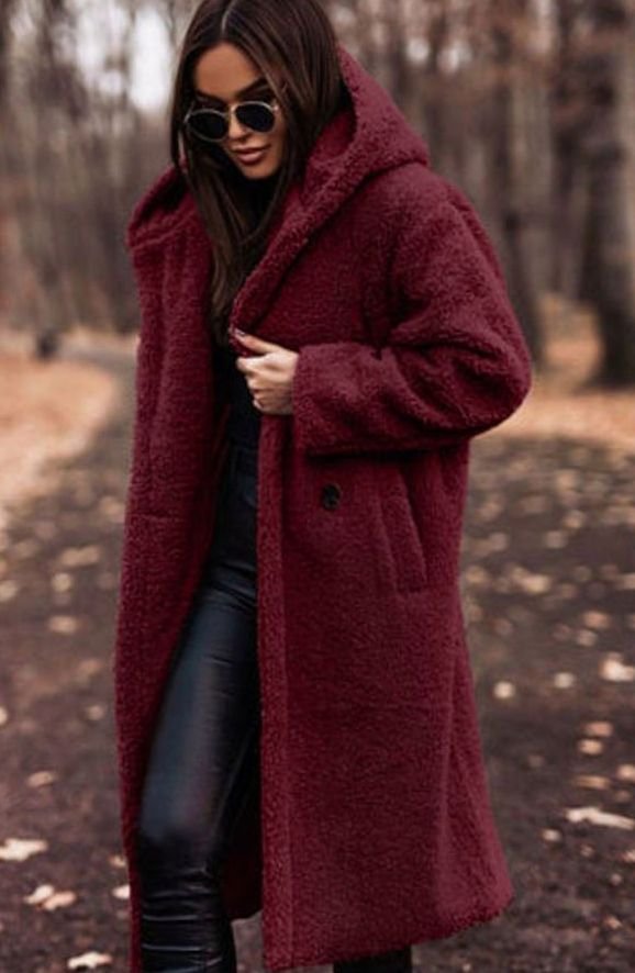 Women's Oversized Hooded Faux Fur Long Winter Coat