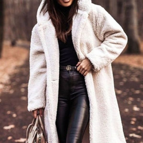 Women's Oversized Hooded Faux Fur Long Winter Coat