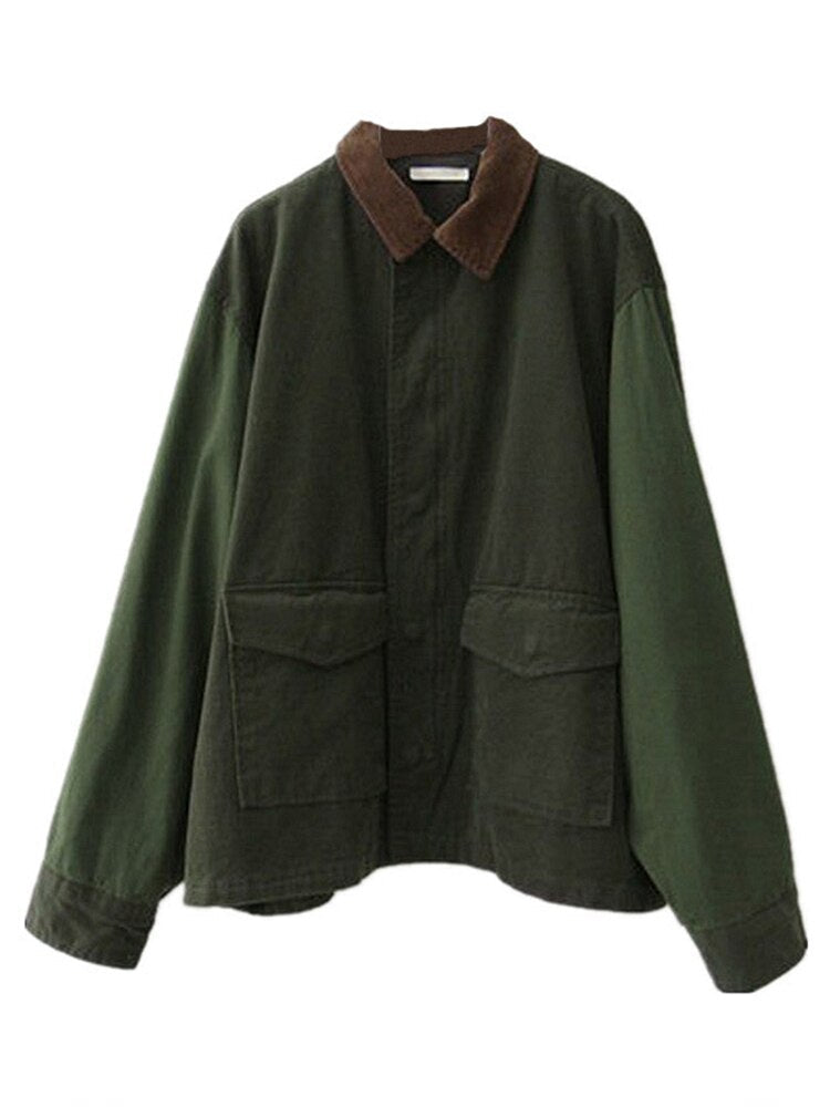 Women's Relaxed Zip-Front Utility Jacket with Patch Pockets