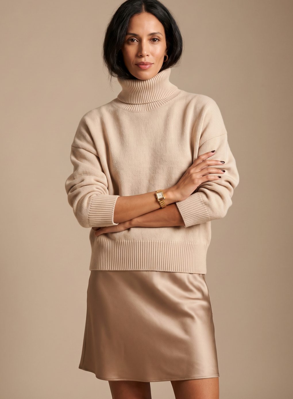 Women's Oversized Knit Turtleneck Pullover Sweater