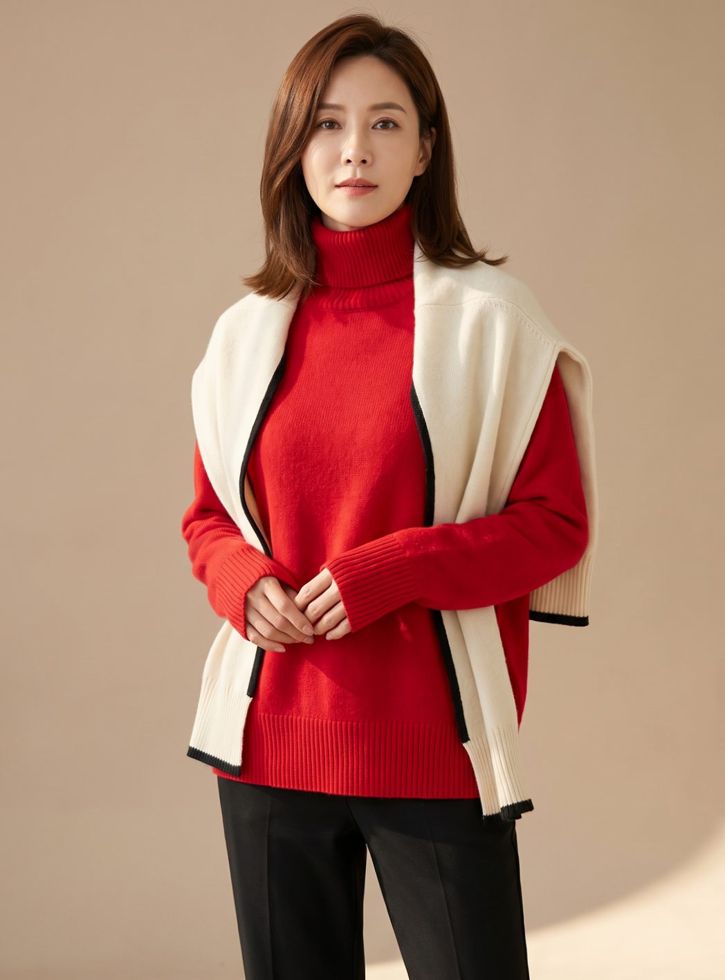 Women's Oversized Knit Turtleneck Pullover Sweater