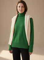 Women's Oversized Knit Turtleneck Pullover Sweater