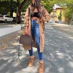 Women's Oversized Long Hooded Zip-Up Coat