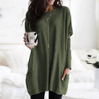 Women's Oversized Long Sleeve Pocket Tunic Top