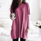 Women's Oversized Long Sleeve Pocket Tunic Top
