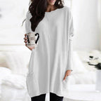 Women's Oversized Long Sleeve Pocket Tunic Top
