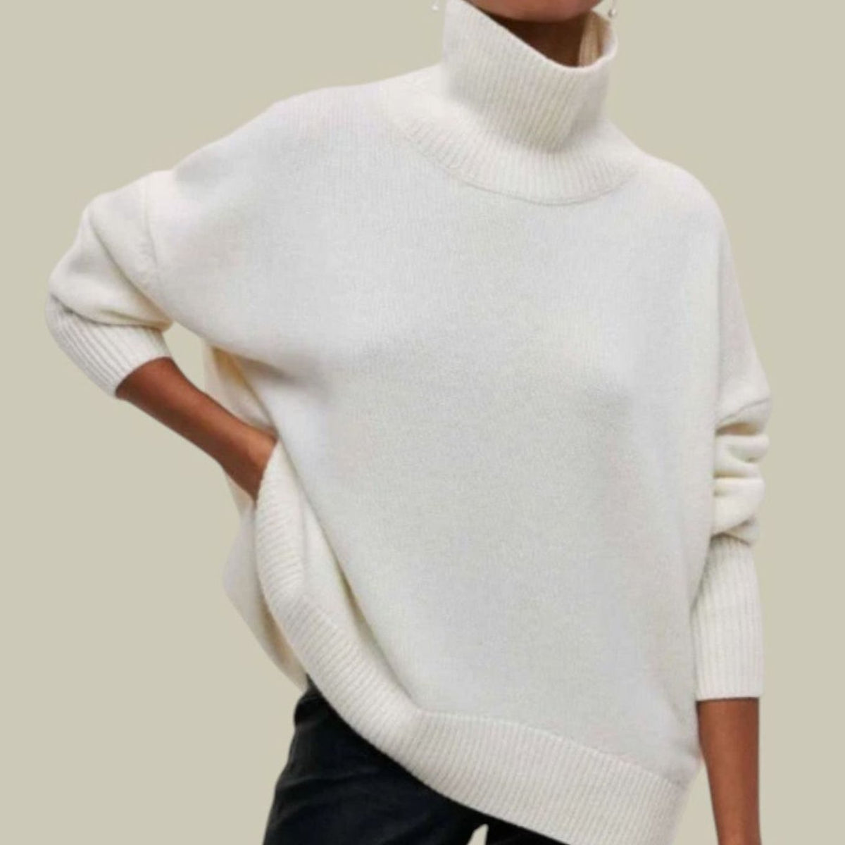 Women's Oversized Loose Fit Turtlenecks Cozy Knit Sweater
