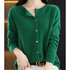 Women's Oversized Merino Wool Button-Front Knit Cardigan