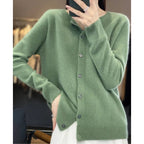 Women's Oversized Merino Wool Button-Front Knit Cardigan