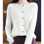 Women's Oversized Merino Wool Button-Front Knit Cardigan