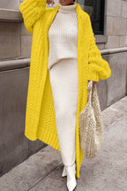 Women's Oversized Open-Front Chunky Knit Longline Cardigan
