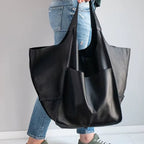 Women's Oversized Vegan Leather Magnetic Closure Tote Bag