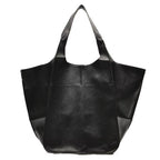 Women's Oversized Vegan Leather Magnetic Closure Tote Bag