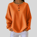 Women's Oversized Waffle Knit Sweater Henley Pullover Top